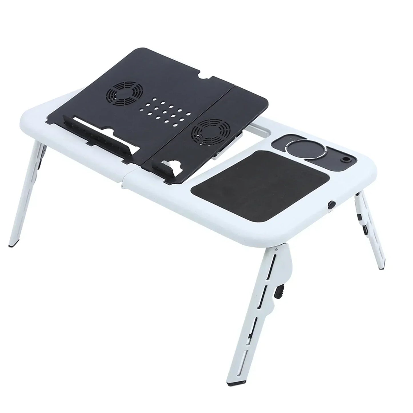 Foldable Portable Laptop Desk Adjustable Computer Desk Stand Sofa Desk Stand Desk Tray Cooling Fan