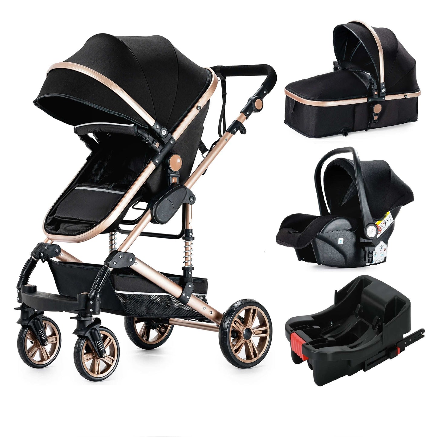 baby stroller 3 in 1 baby car light strollers Baby carriage stroller for the baby cribs Car Safety Seats For Child With Car Base