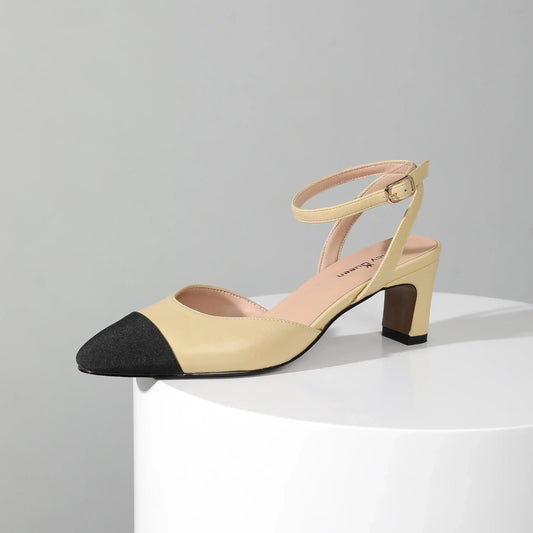 Slingback Heels for Women Elegant Low Chunky Heels Comfortable Dress Shoes with Sling Design