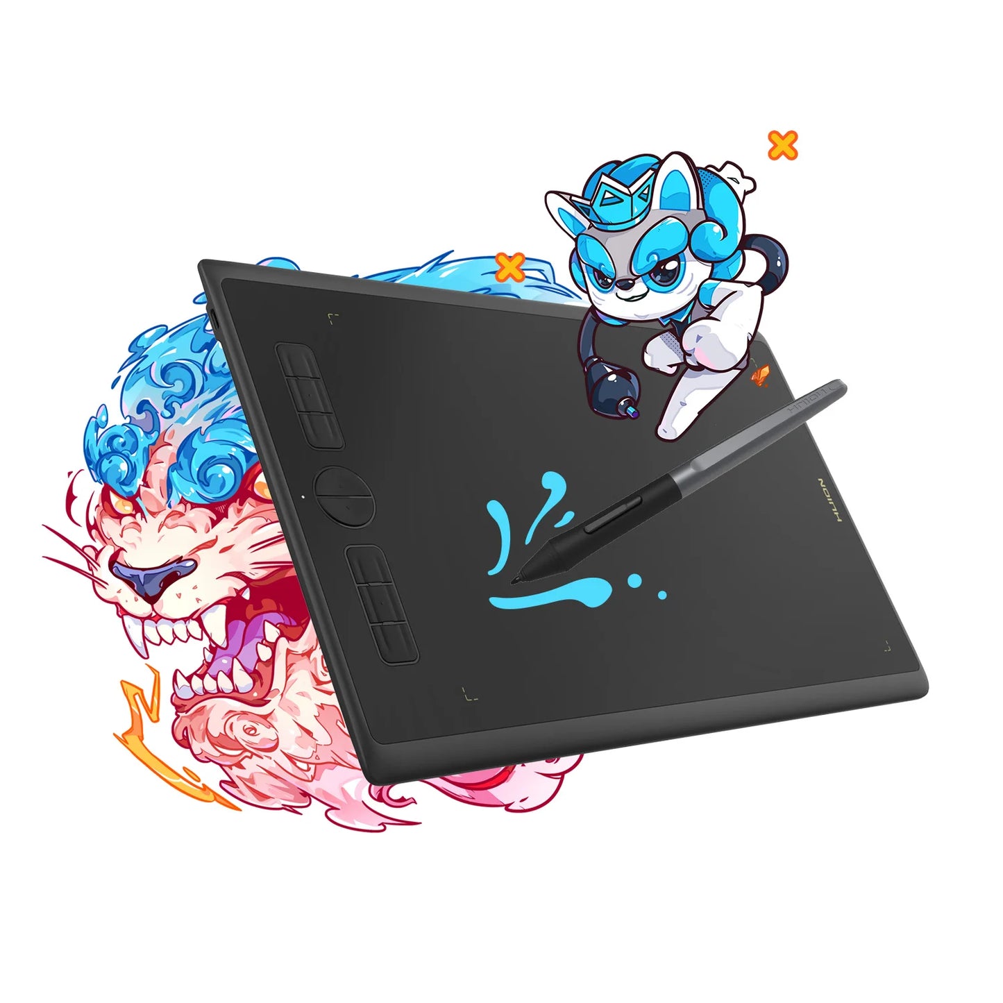 Huion H610X Graphics Tablet 10X6.25 Inch Digital Tablets Pen Tablets Compatible With Mac Windows Pc Linux(Ubuntu) Android Phone