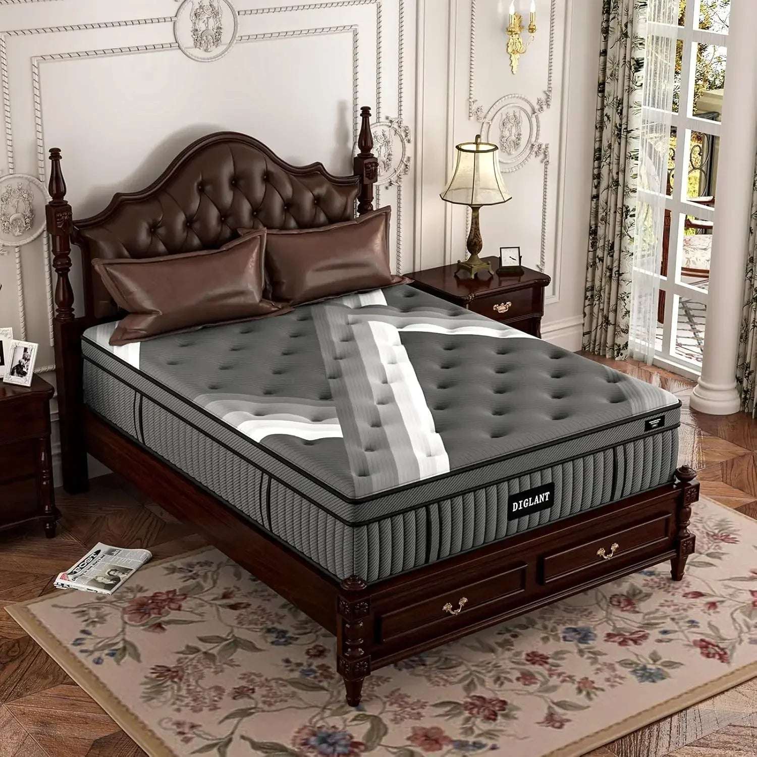 Queen Mattress 14 " Memory Foam Hybrid Mattress In A Box Motion Isolation Pocket Spring Queen Size Plush Mattress