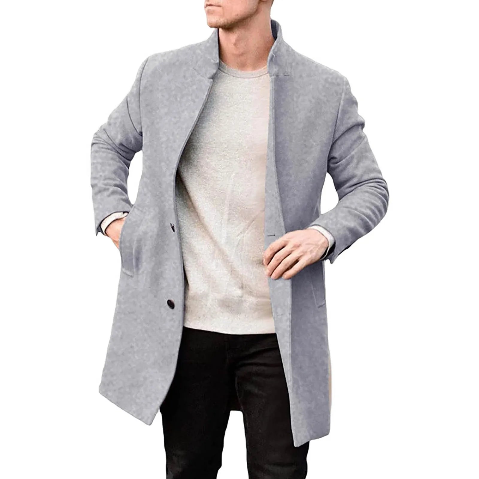 Men'S European American Style Casual Windbreaker Jacket - Comfortable Warm Outerwear
