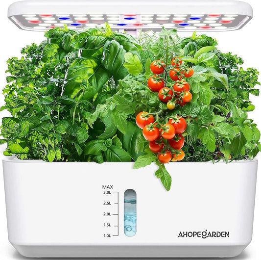 Indoor Garden Hydroponics Growing System 10 Pods Plant Germination Kit Aeroponic Herb Vegetable Growth Lamp Countertop with