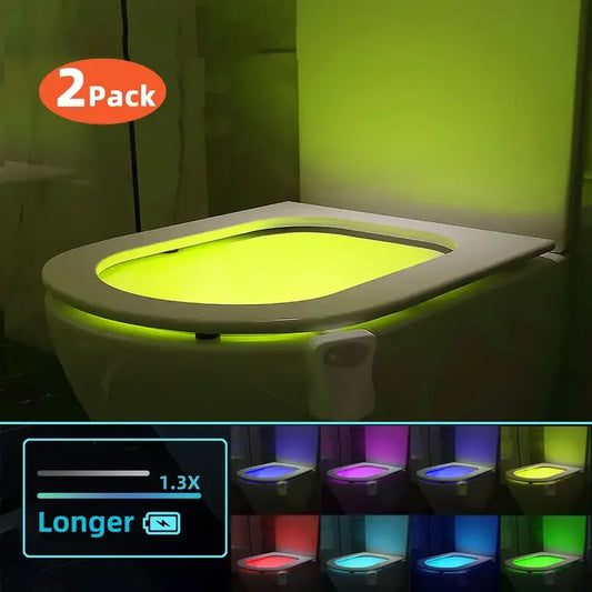 4 ¤ ¥¥½ Toilet Bowl Night Light with Motion, 16 Color Changing Led Gadget for Bathroom Accessory Decor