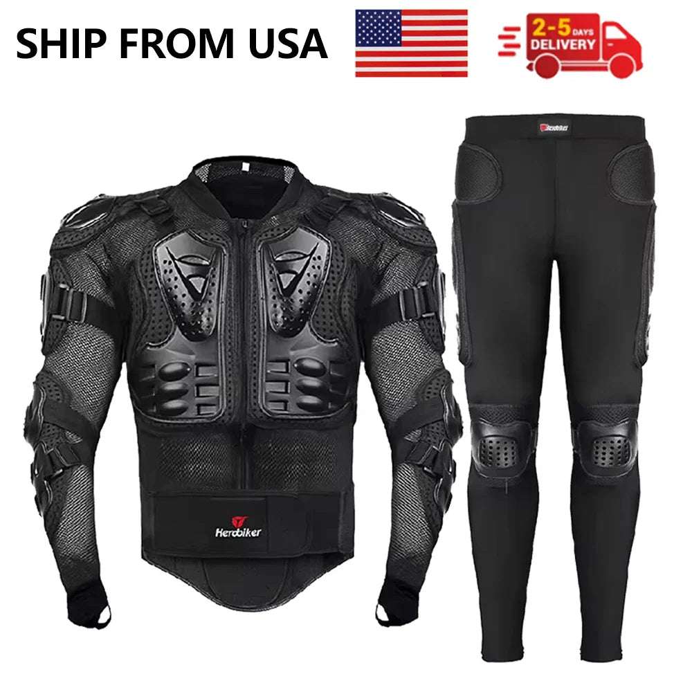 Motorcycle Body Armor Jacket - Men's Motocross Racing Protection Gear for Riding S-5XL