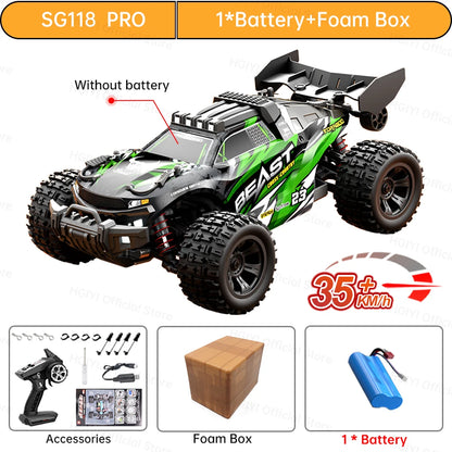 Zll Sg118 Max/Pro 1:16 High Speed Drift Racing 60Km/H Or 35Km/H Brushless Motor 4Wd Rc Car Off Road Car Toys For For Kid Gift