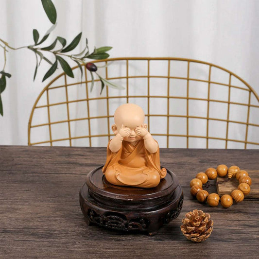 Little Monk Figurine Mini Monk Statue Gorgeous BBBuddha Monk Statue Adorable Baby Little Monk Decoration Creative Little Monk Ornament