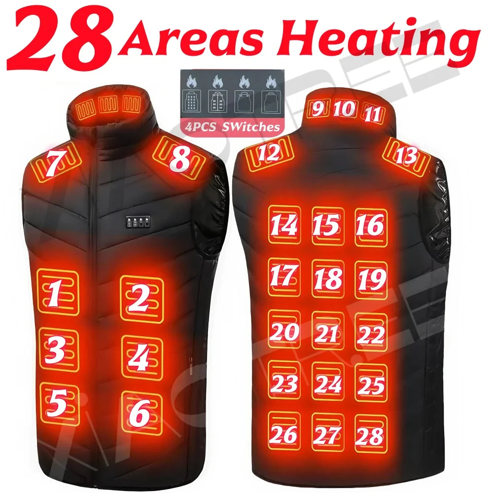 Heated Vest For Men And Women - 28 Or 9 Zone Usb Electric Heating Jacket Body Warmer Coat Up To 6Xl