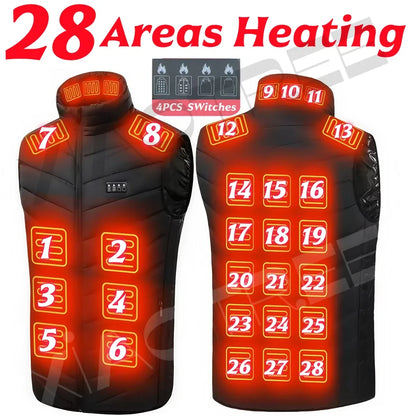Heated Vest For Men And Women - 28 Or 9 Zone Usb Electric Heating Jacket Body Warmer Coat Up To 6Xl
