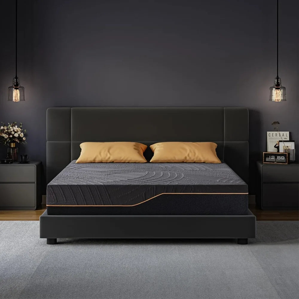 Full Firm Mattress 14 ", Copper-Gel Memory Foam Mattresses In A Box, Cooling Knit Fabric Cover, Full Size Mattress