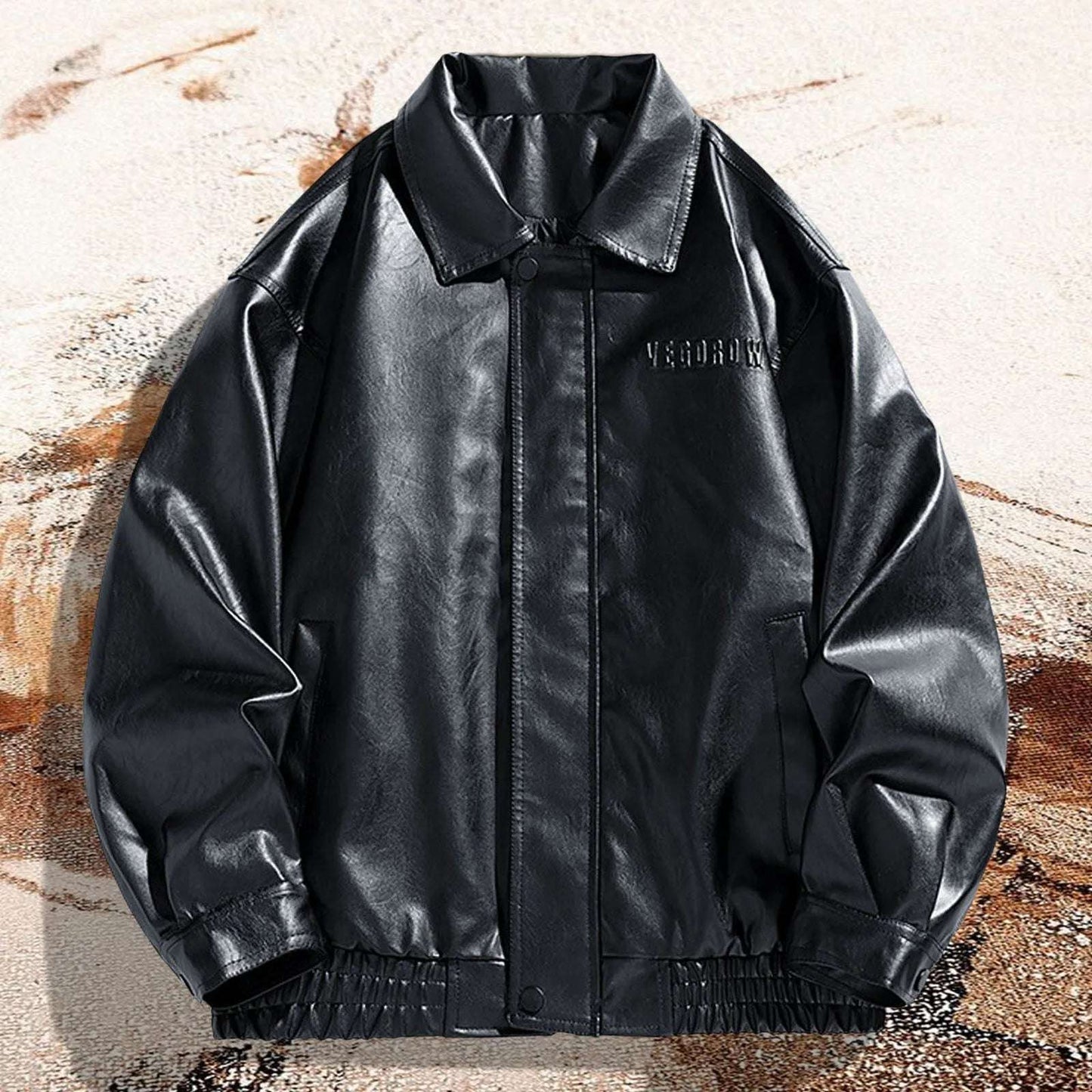 Vintage American Style Leather Jacket for Men Motorcycle Style High-End Feel Lo