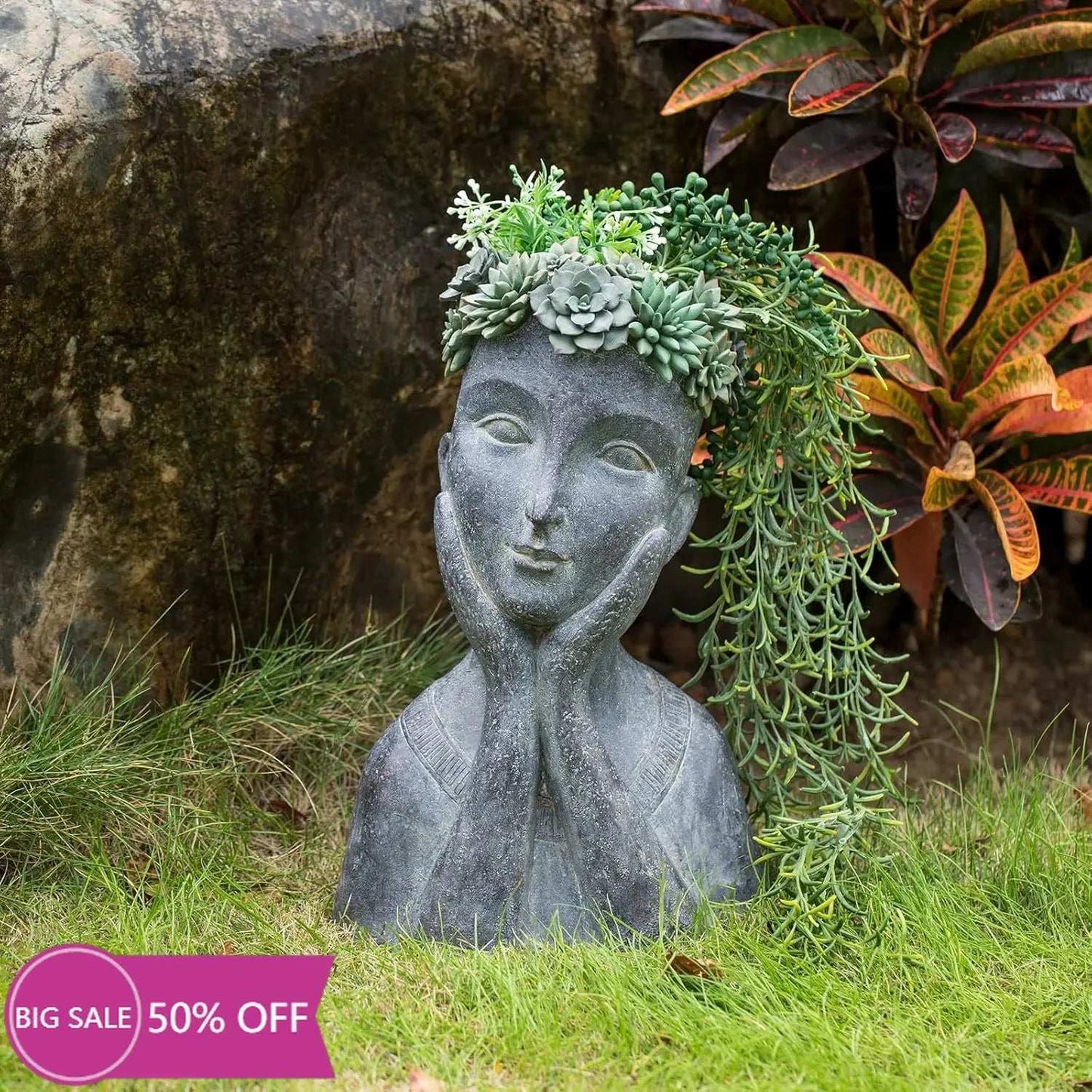 Face Cactus Succulents  er Pot - Indoor Outdoor  er with Drainage Hole Garden Statues Gorgeous  s Pot Flower Pot Farmhouse  r 11 *