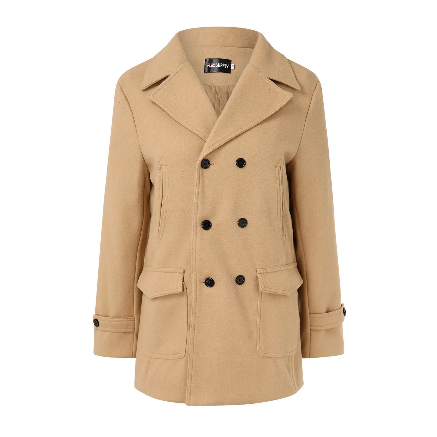 Unisex Long Wool Coat Trend Fashion Double-Breasted Elegant Vintage Thicken Sheepskin Jacket Men'S Flannel Coat ØØ§ÙƒÙØ Ø´ØÙˆÙ Ø±ØØ§Ù„Ù