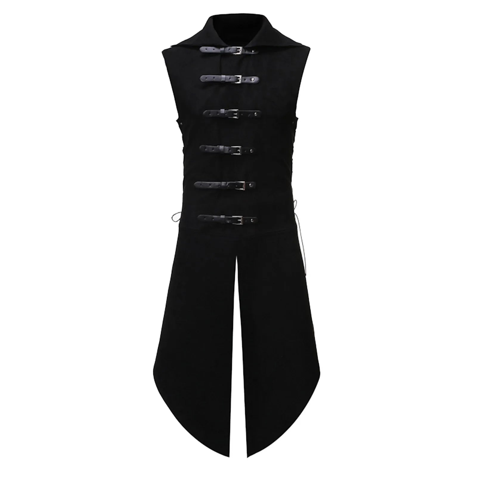 Men Vintage Gothic Medieval Renaissance Tuxedo Vest Fashion Sleeveless Leather Buckle Halloween Party Retro Cosplay TrenTop
