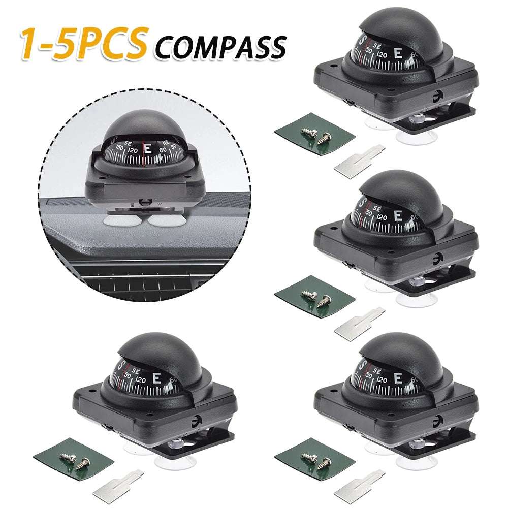 1-5Pcs Navigation Compass Multifunction Digital Marine Voyager Small Compass Guide Ball For Car Watercraft Boat Caravan Truck