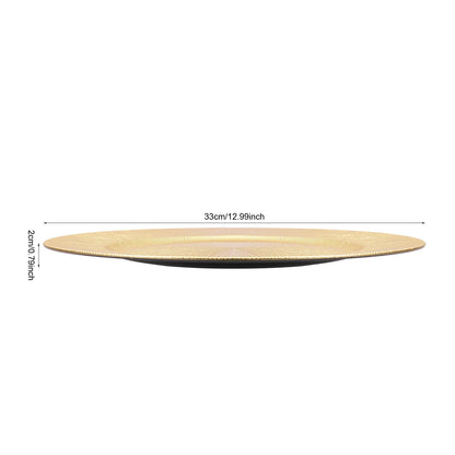 New 50 Pieces Gold Charger Plates Set, 33*2Cm Round Charger Plates Reusable Serving Plates For Birthday Parties, Holidays Events