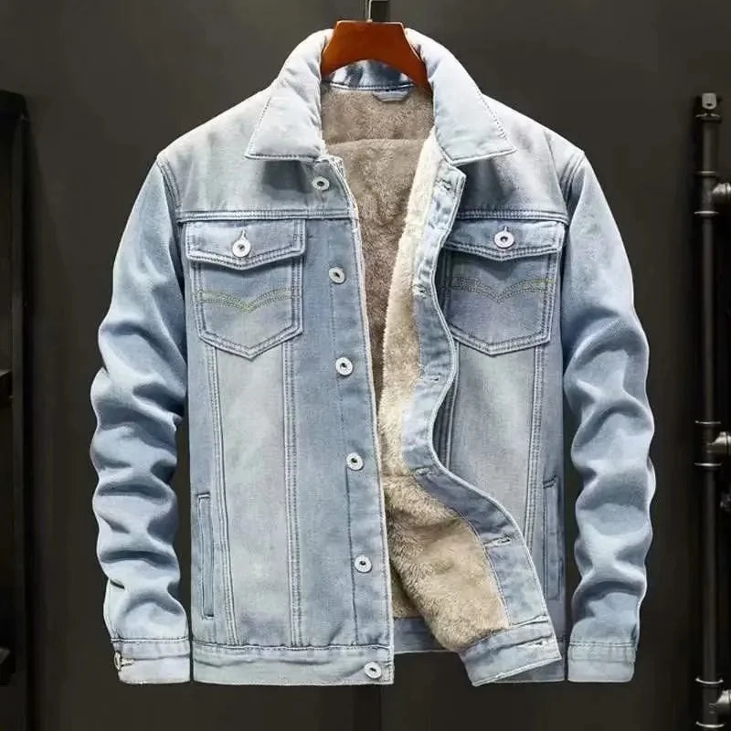 Men'S Thickened Fleece-Lined Denim Jacket - Loose Fit Plus Size, 6 Styles, Sizes M-4Xl