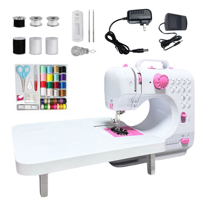 Portable Mini Sewing Machine For Home - 12 Stitch Patterns With Foot Pedal/Light, With Extension Table & 42Pcs Tool Kit, Mini Fo