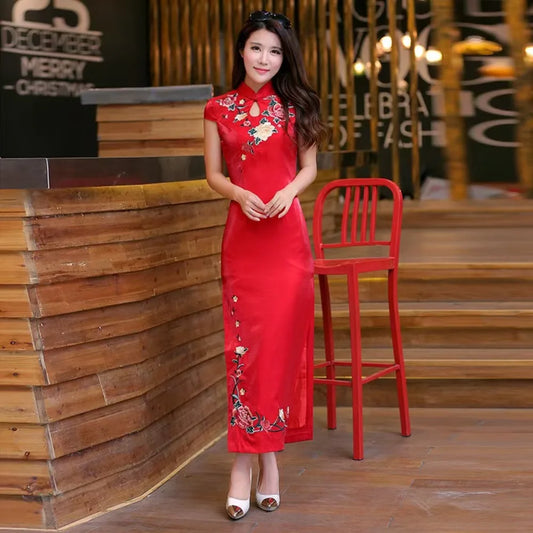 Robe Chinoise Femme Red White Chi Pao Daily Short Chinese Wedding Dress Vintage Clothing Qipao New Year Cheongsam Dress Modern