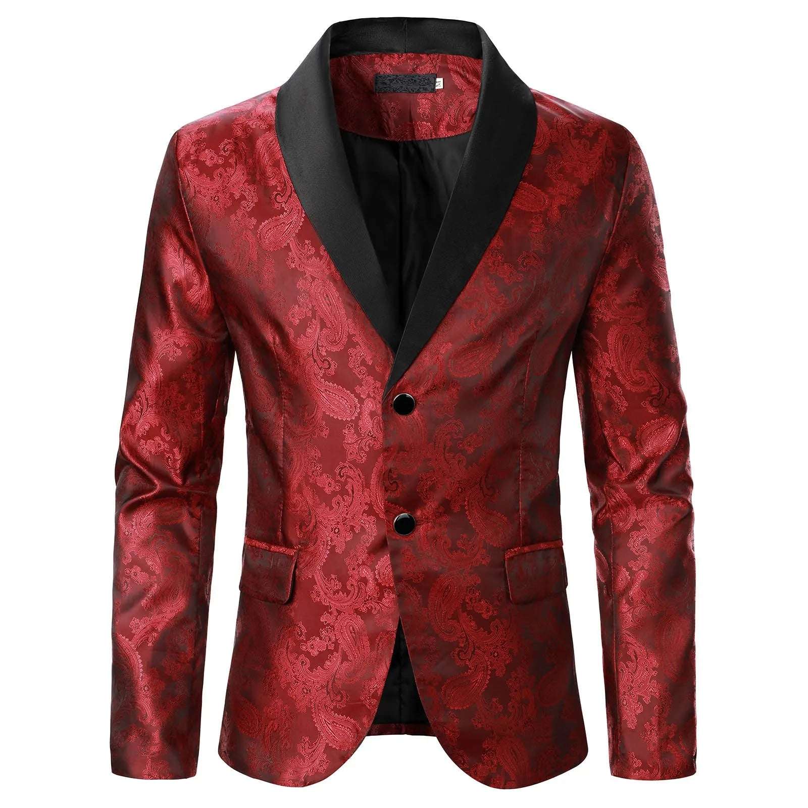 Business Formal Wedding Casual Suit Jacket Stretch Embroidered Pattern Slim Fit Blazer Button Pocket Classic Suits Coat For Men'S