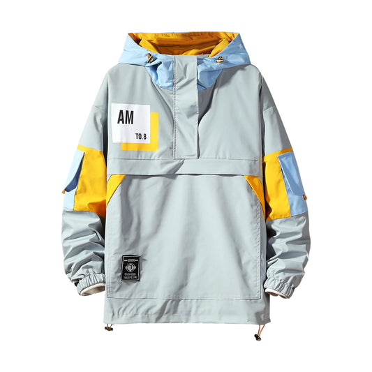 Men'S Waterproof Hoodie Windbreaker Jacket - Fashion Casual Streetwear Coat