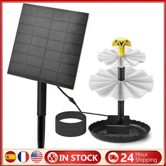 3 Tiered 3.5W Fountain Pump with Solar Panel Solar Bird Bath Fountain Decorative Fountain Multifunction for Garden Decoration