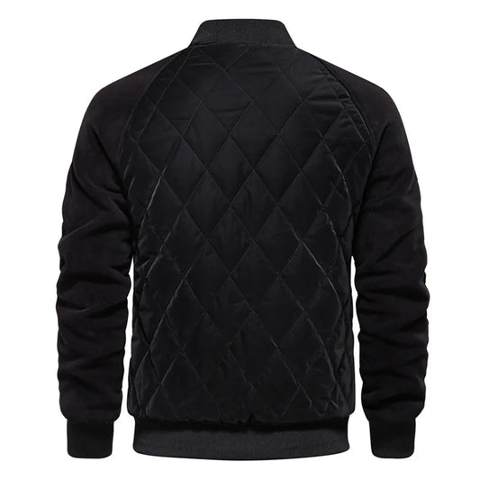 Men'S Thick Warm Winter Jacket  Slim Fit Stand Collar Single Breasted Casual Coat, Black