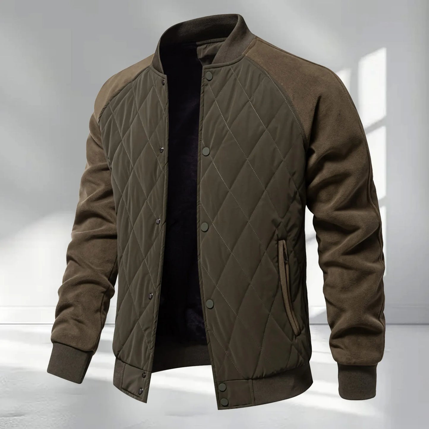 Men's Fleece Padded Jacket Baseball Uniform‚ Slim-Fit Outerwear Button Down Cardigan Jackets Male Baseball Coats Ropa Hombre