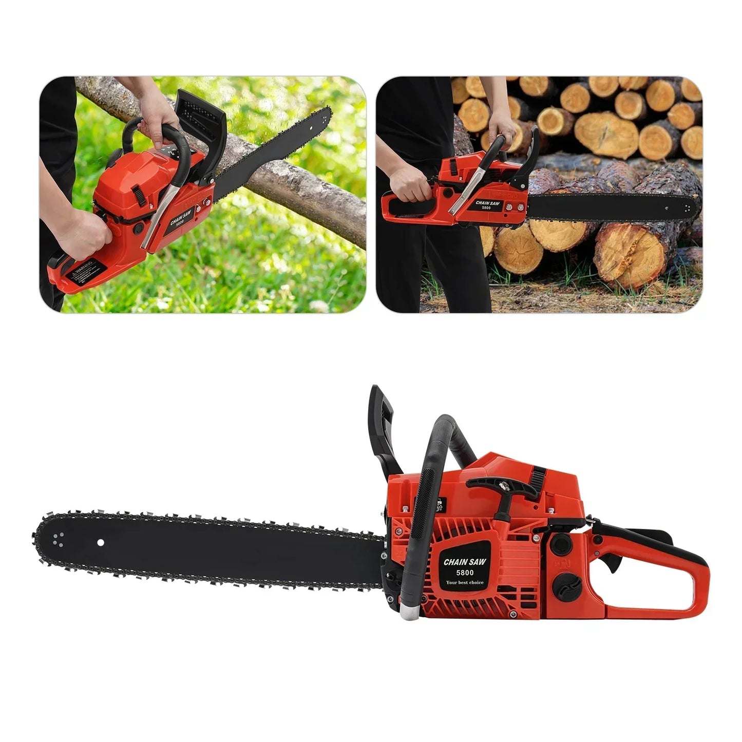 2600W Gasoline Chainsaw 58CC 20" Gas Chainsaw 2 Stroke Gasoline Powered Chain Saws Cutting Wood