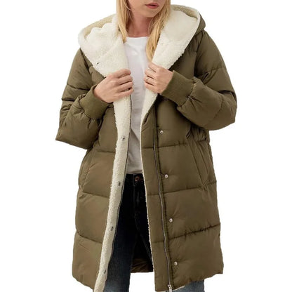 Women's Winter Warm Coats Sherpa Fleece Lined Long Hooded Puffer Jacket