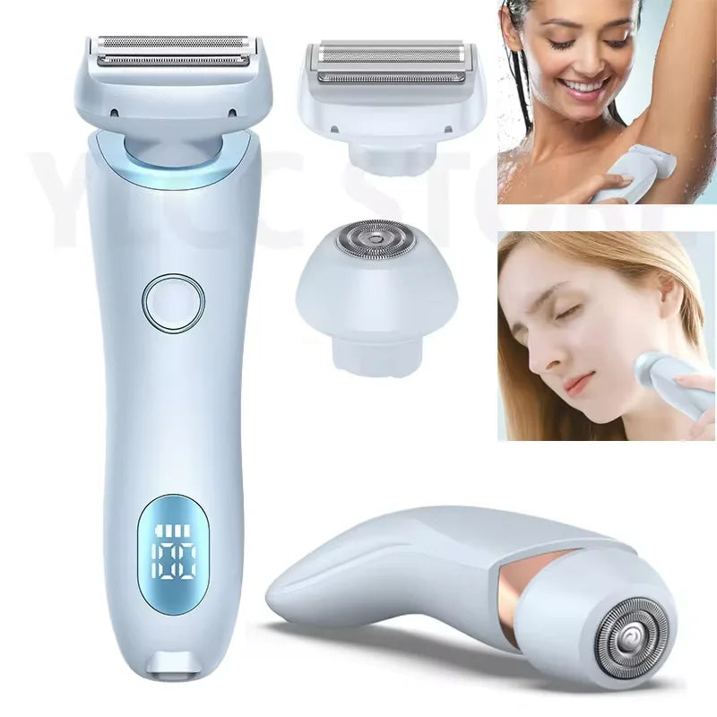 Portable Waterproof 2 In 1 Painless Shaving Knife Lady Private Part Hair Shaver Trimmer Epilator Bikini Trimmer Electric Razors