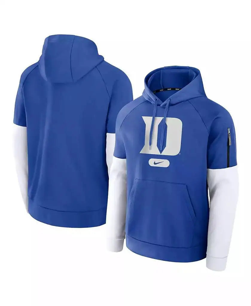 Nike | Men's Royal Duke Blue Devils Fitness Raglan Performance Pullover Hoodie