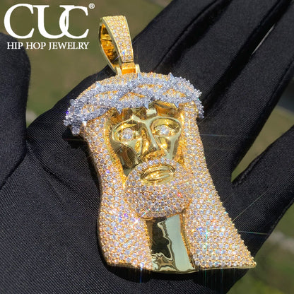 Cuc King Thorn Crown Jesus Pendant Hiphop Necklace Chain For Men Women