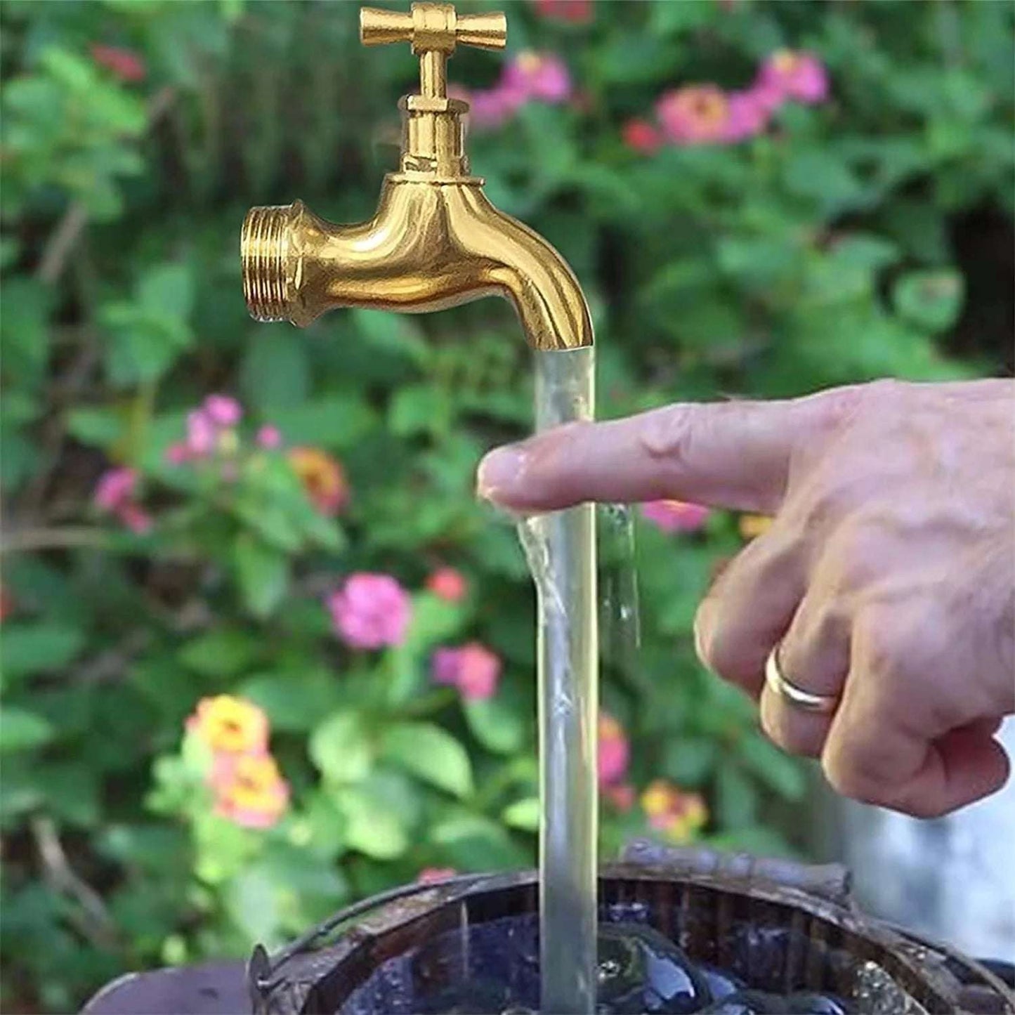 Diy Garden Fountain With Metal Water Spout Pump And Hose Magic Flowing Spout Wa