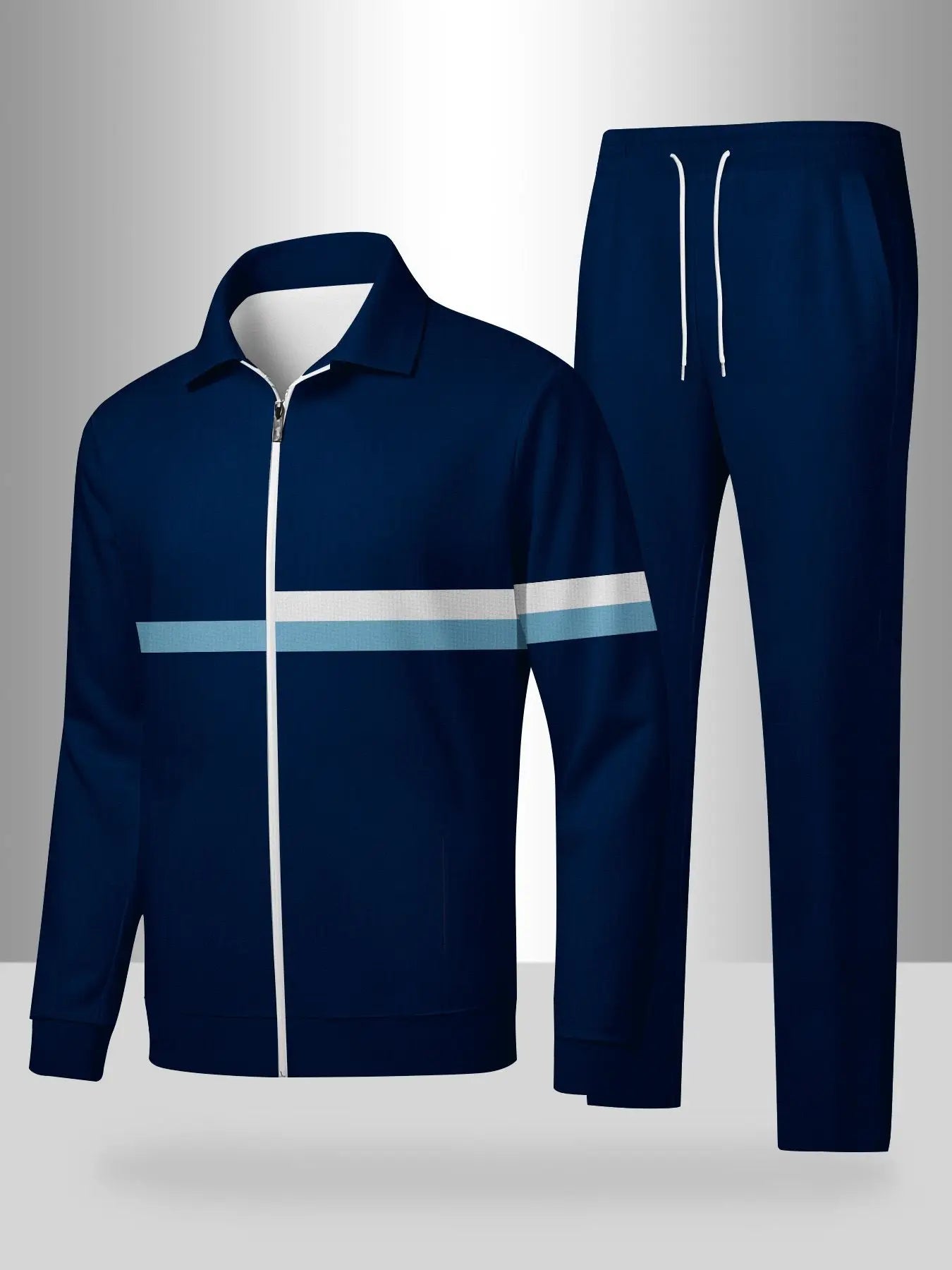 Men'S 2-Piece Sports Set “ Long-Sleeved Top & Long Pants, European & American Fashionable Tracksuit