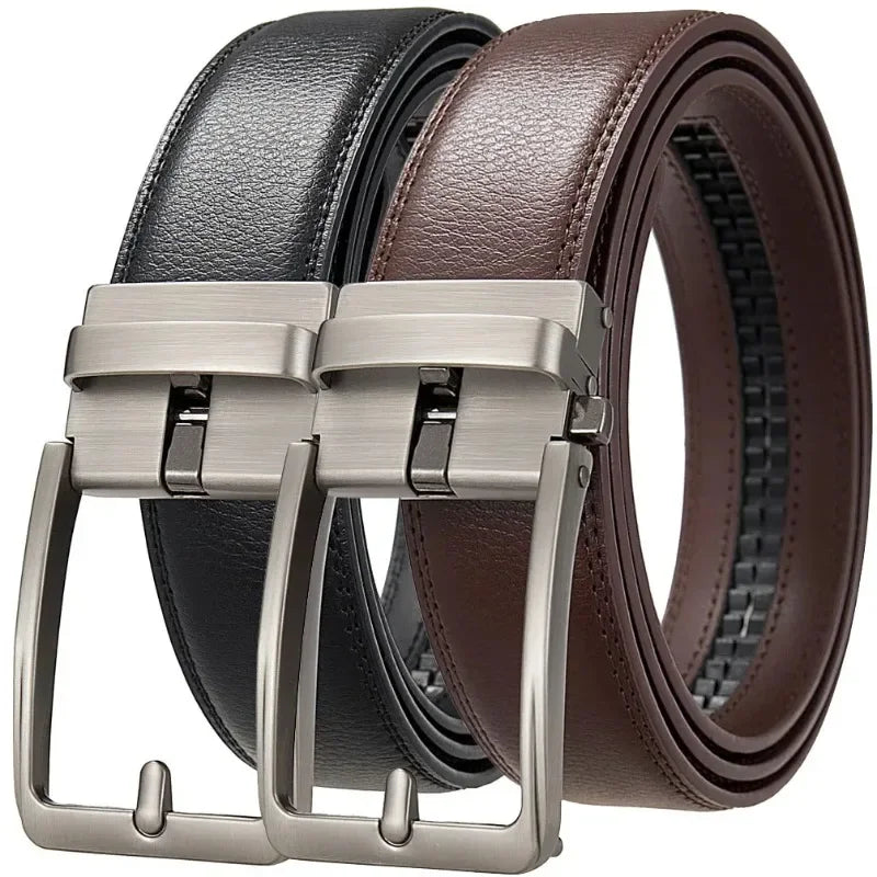 Men's Genuine Leather Belt with Automatic Buckle - Designer Fashion Style
