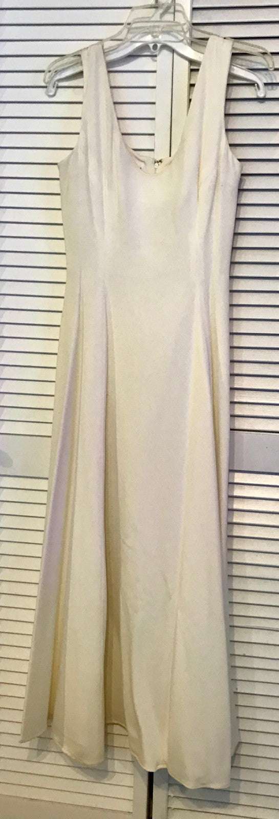 Women Dress Crepe/Acetate Ivory Shoulder-Straps Slvless Size 8