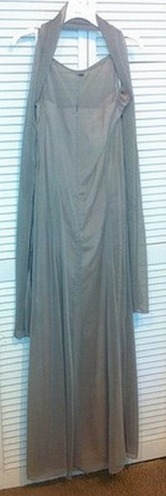 Women Dress Chiffon Gray-Lite Slvless Scarf Size 10