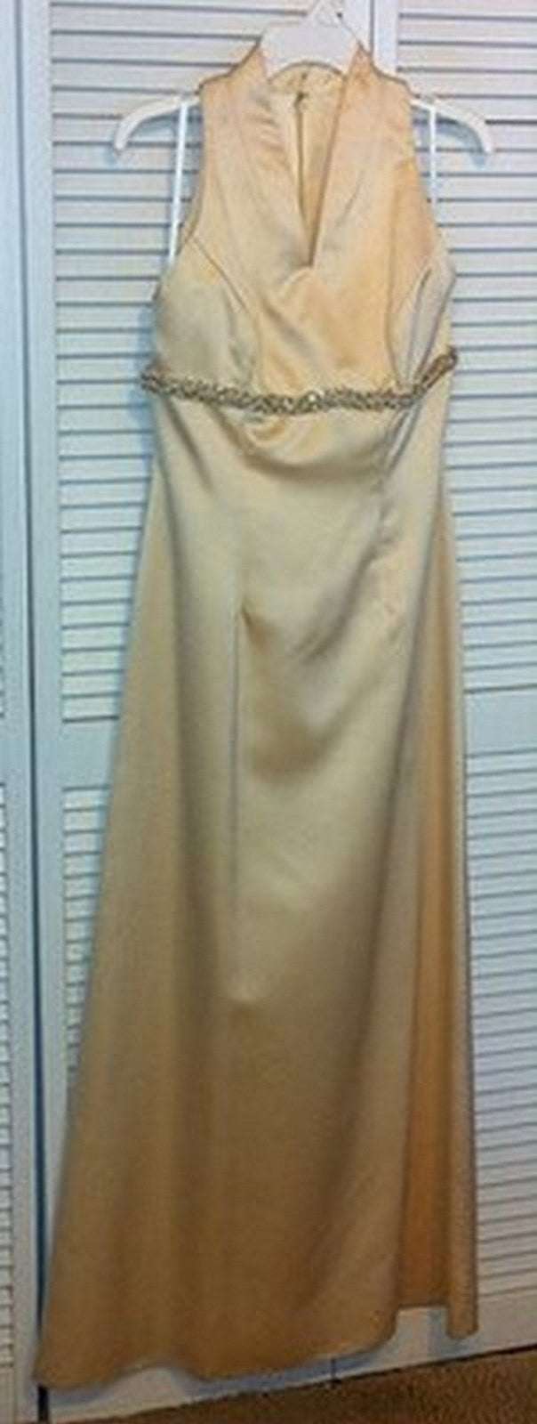 Women Dress Satin Ivory Knotted Size 10