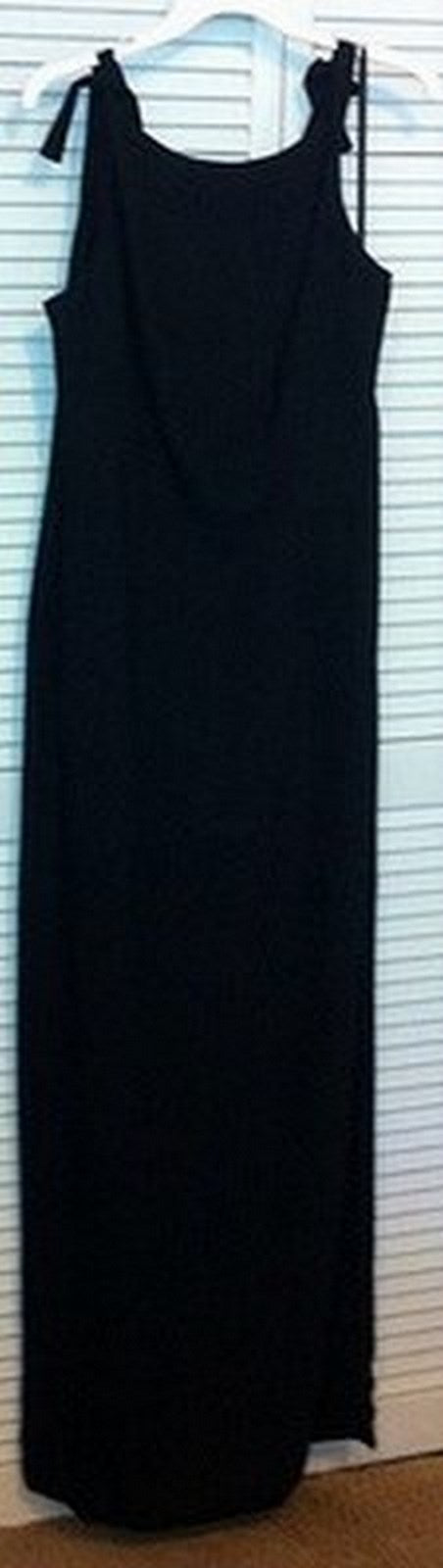 Women Dress Crepe/Acetate-Soft Black Knotted Size 10