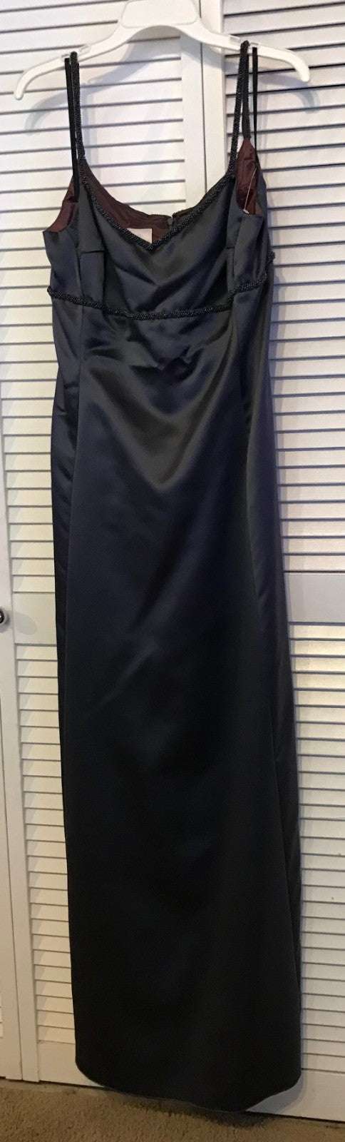 Women Dress Satin Black Beads Size 10