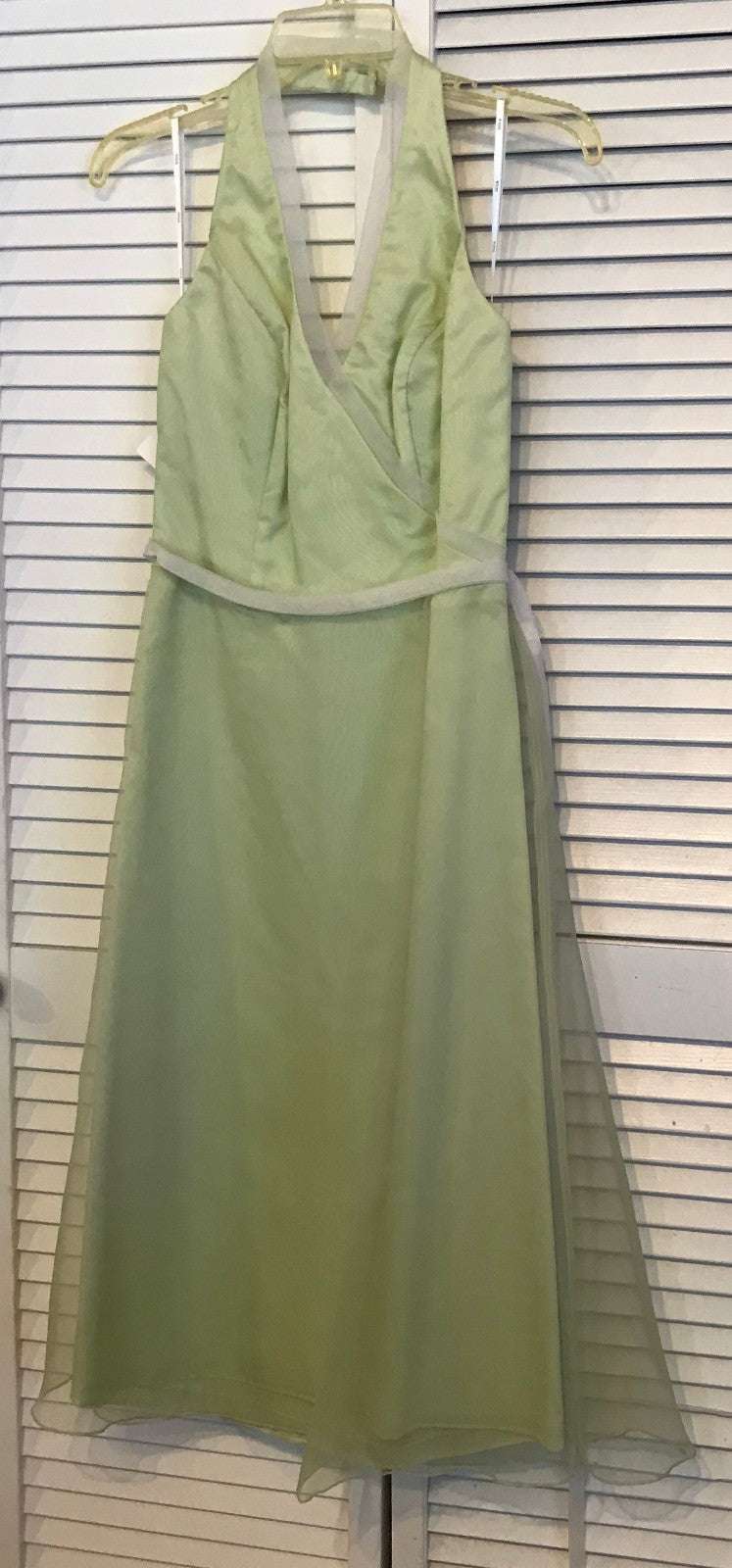Women Dress Chiffon Lime Belt White Size 4