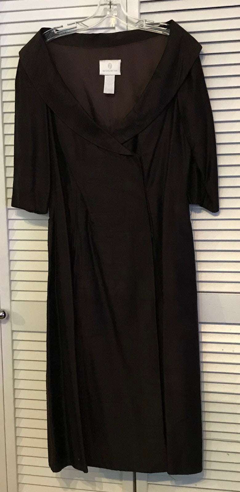 Women Dress Silk Brown Dark Size 12