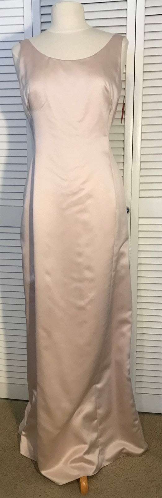 Women Dress Satin Beige 15 Cover Button Back Size 8