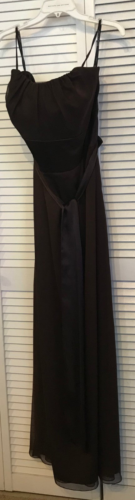 Women Dress Silk Brown Dark 4" Satin Band Belt Size 18