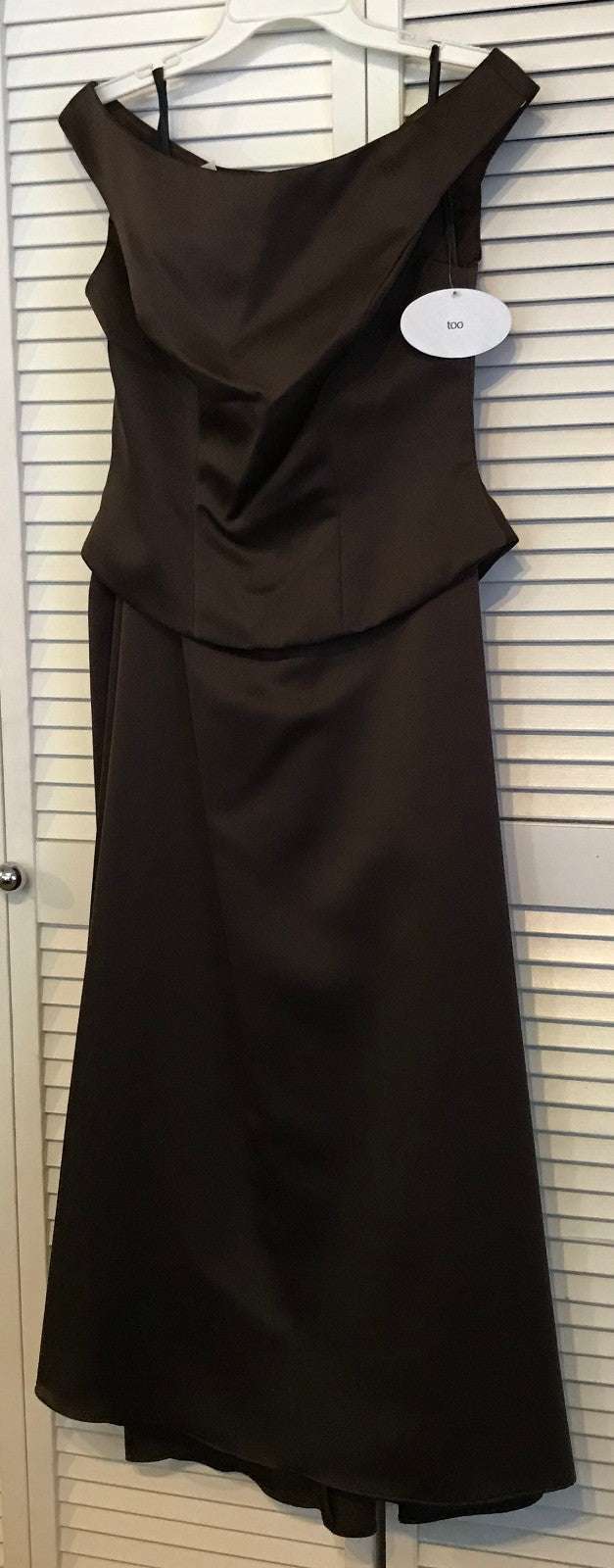 Women Dress Suit Dress and Top Satin Brown Dark Size 8