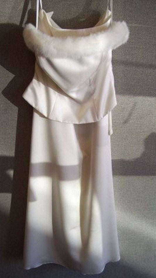 Watters & Watters Women's Dress Suit Dress and Top Satin Ivory Size 8
