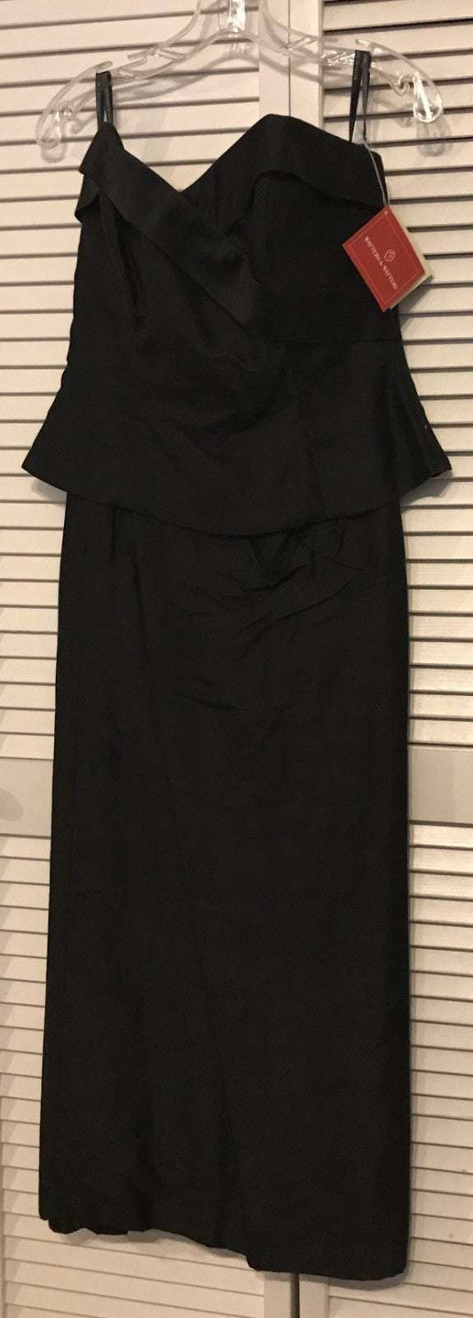 Women Dress Suit Dress and Top Silk Black Size 10
