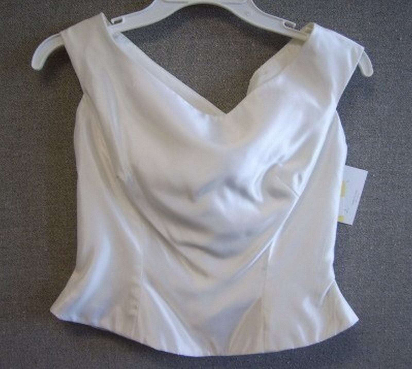 Women Top Taffeta Ivory Lite Shoulder Straps Size 10