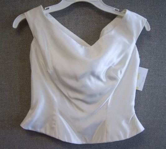 Women Top Taffeta Ivory Lite Shoulder Straps Size 10
